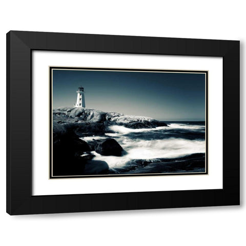 Lighthouse, Peggys Cove Black Modern Wood Framed Art Print with Double Matting by Pollard, David W.