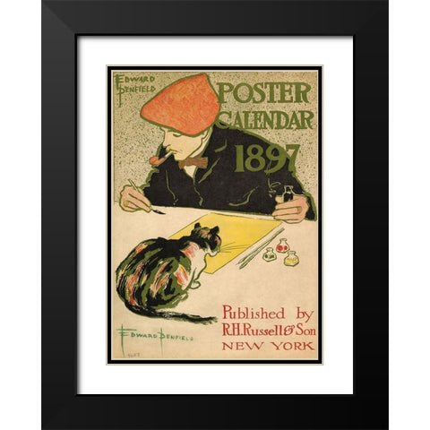 R.H. Russell and Son Calendar, 1897 Black Modern Wood Framed Art Print with Double Matting by Penfield, Edward