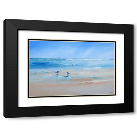 Late Gulls Black Modern Wood Framed Art Print with Double Matting by Penny, Craig Trewin