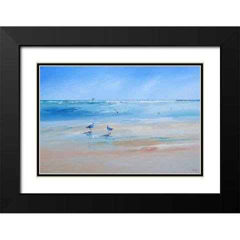 Late Gulls Black Modern Wood Framed Art Print with Double Matting by Penny, Craig Trewin