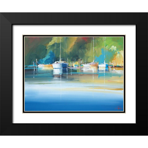 Light at Metung Black Modern Wood Framed Art Print with Double Matting by Penny, Craig Trewin