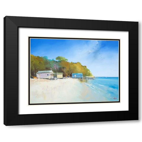 Walk on Shelly Beach Black Modern Wood Framed Art Print with Double Matting by Penny, Craig Trewin
