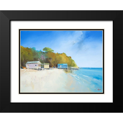 Walk on Shelly Beach Black Modern Wood Framed Art Print with Double Matting by Penny, Craig Trewin