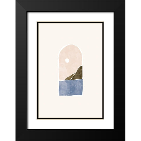 Tropical Window Landscape 01 Black Modern Wood Framed Art Print with Double Matting by Pont, Yuyu