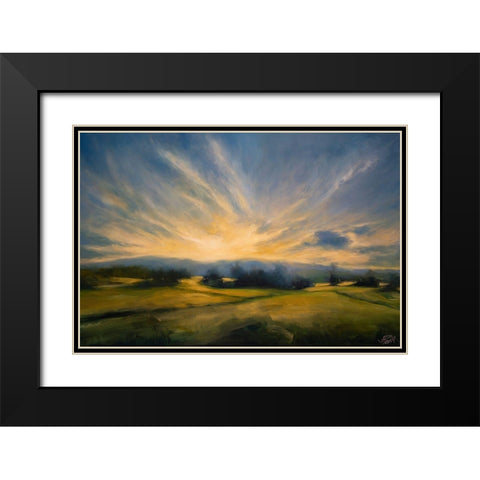 Maine Morning Black Modern Wood Framed Art Print with Double Matting by Parent, Joanne