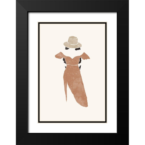 Sienna Summer No. 1 Black Modern Wood Framed Art Print with Double Matting by Pont, Yuyu