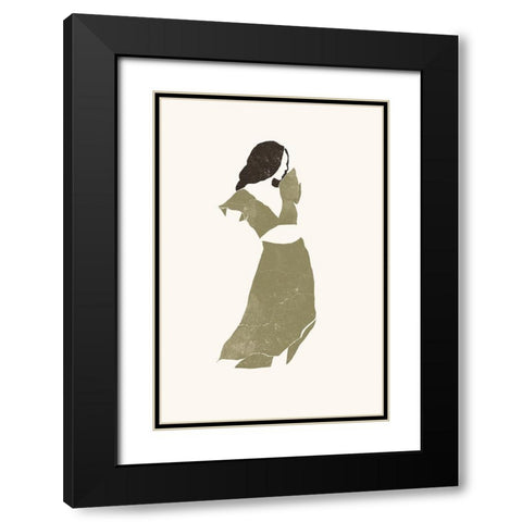 Olive Summer Black Modern Wood Framed Art Print with Double Matting by Pont, Yuyu