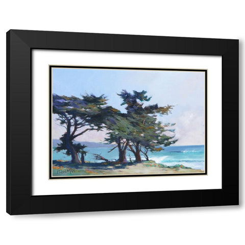 Lighthouse Field II Black Modern Wood Framed Art Print with Double Matting by Penniman, Ed