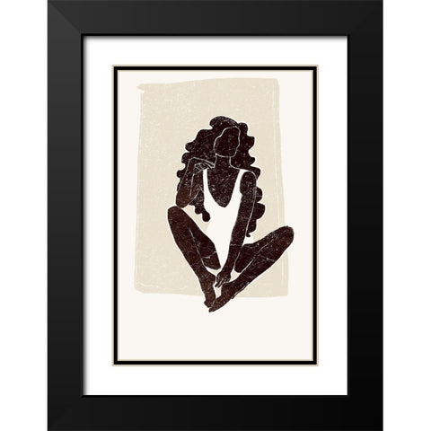 Black and Beige III Black Modern Wood Framed Art Print with Double Matting by Pont, Yuyu