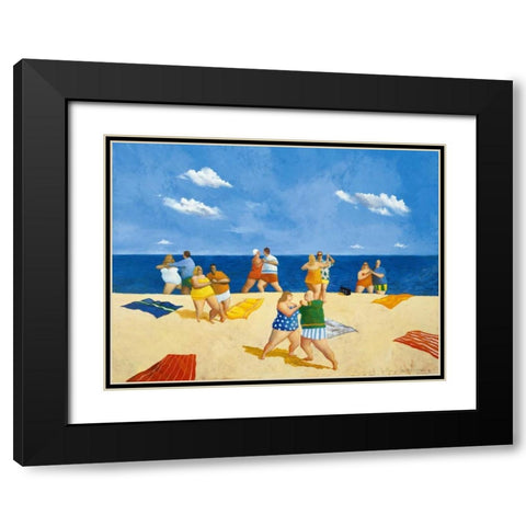 Tango Beach Black Modern Wood Framed Art Print with Double Matting by Paraskevas, Michael