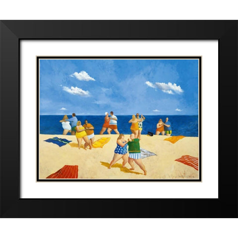 Tango Beach Black Modern Wood Framed Art Print with Double Matting by Paraskevas, Michael