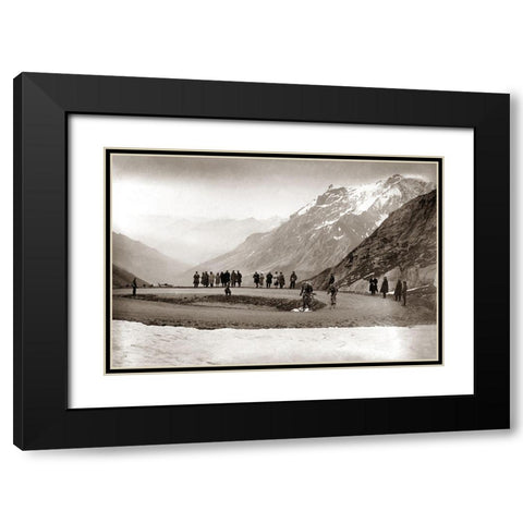 Snow on the Galibier, 1924 Black Modern Wood Framed Art Print with Double Matting by E Sports Presse
