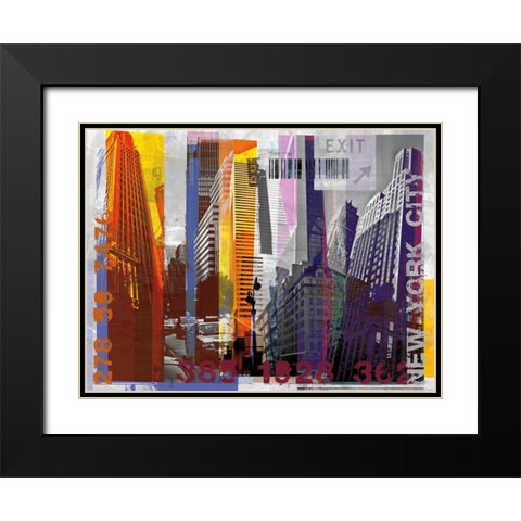New York Sky Urban Black Modern Wood Framed Art Print with Double Matting by Pfrommer, Sven