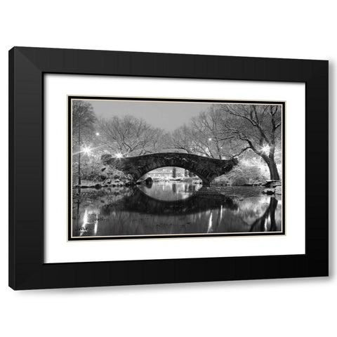Bridge in Winter Black Modern Wood Framed Art Print with Double Matting by PhotoINC Studio