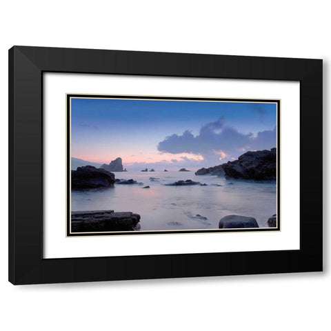 Cliffs Black Modern Wood Framed Art Print with Double Matting by PhotoINC Studio