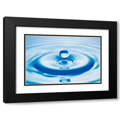 Droplet Black Modern Wood Framed Art Print with Double Matting by PhotoINC Studio
