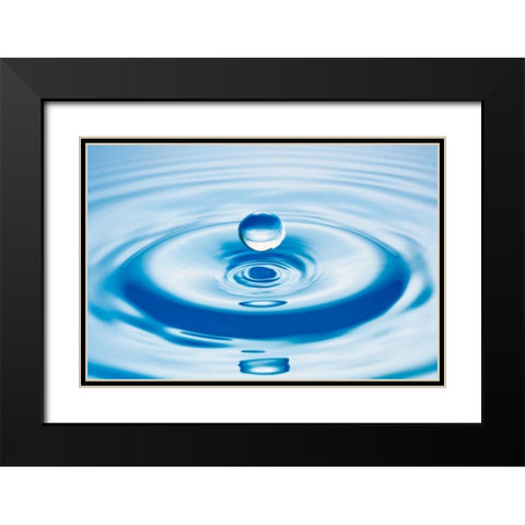 Droplet Black Modern Wood Framed Art Print with Double Matting by PhotoINC Studio