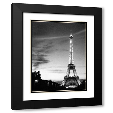 Eiffel Tower Black Modern Wood Framed Art Print with Double Matting by PhotoINC Studio