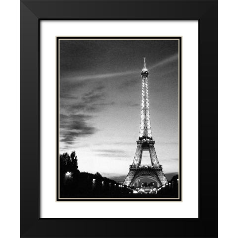 Eiffel Tower Black Modern Wood Framed Art Print with Double Matting by PhotoINC Studio