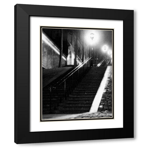 Montmartre Black Modern Wood Framed Art Print with Double Matting by PhotoINC Studio