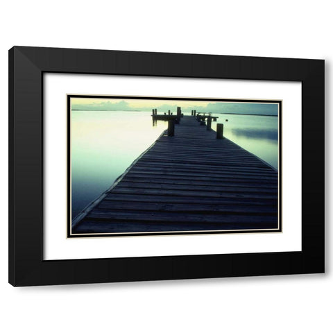 Pier 1 Black Modern Wood Framed Art Print with Double Matting by PhotoINC Studio