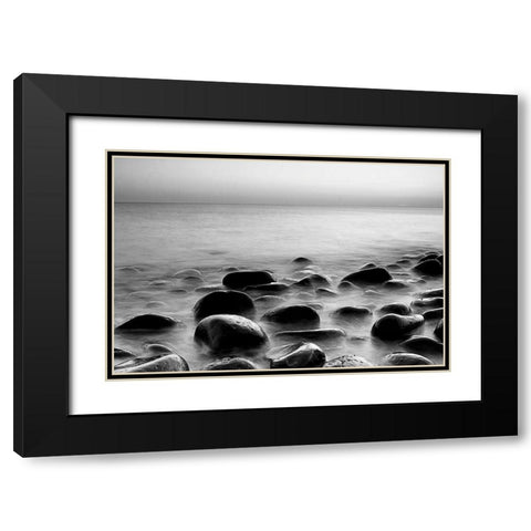 Rocks in Mist 3 Black Modern Wood Framed Art Print with Double Matting by PhotoINC Studio