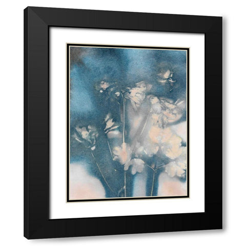 Columbine 2 Peach Blue Black Modern Wood Framed Art Print with Double Matting by Folcarelli, Pernille