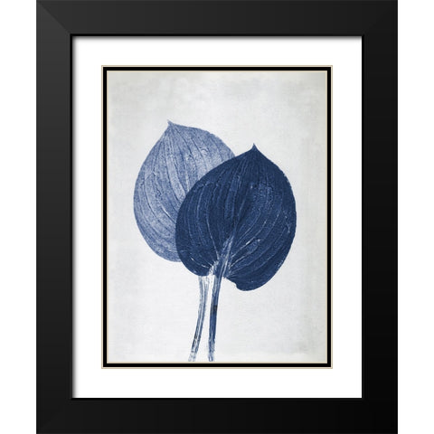 Hosta 2 Blue Black Modern Wood Framed Art Print with Double Matting by Folcarelli, Pernille
