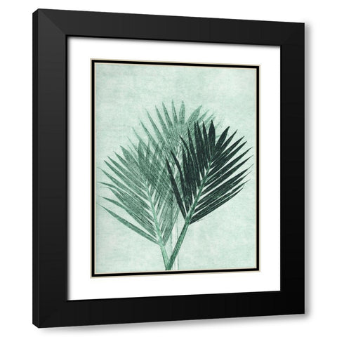 Palm 4 Green Black Modern Wood Framed Art Print with Double Matting by Folcarelli, Pernille