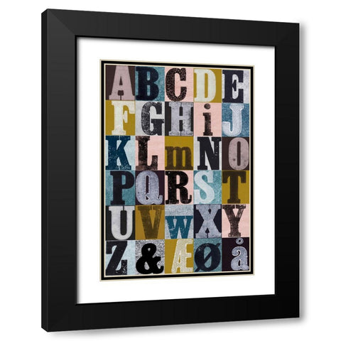 Alphabet Color Black Modern Wood Framed Art Print with Double Matting by Folcarelli, Pernille