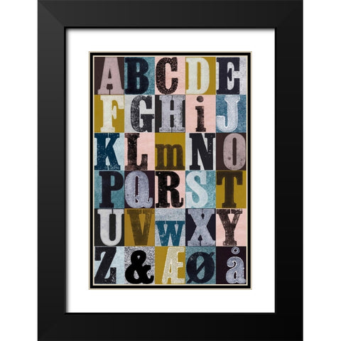 Alphabet Color Black Modern Wood Framed Art Print with Double Matting by Folcarelli, Pernille