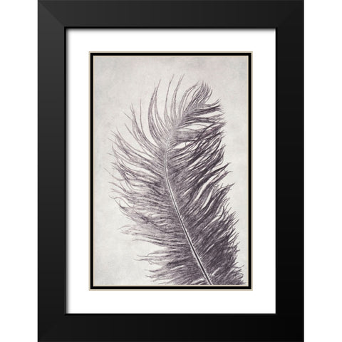 Feather 4 Light Black Modern Wood Framed Art Print with Double Matting by Folcarelli, Pernille