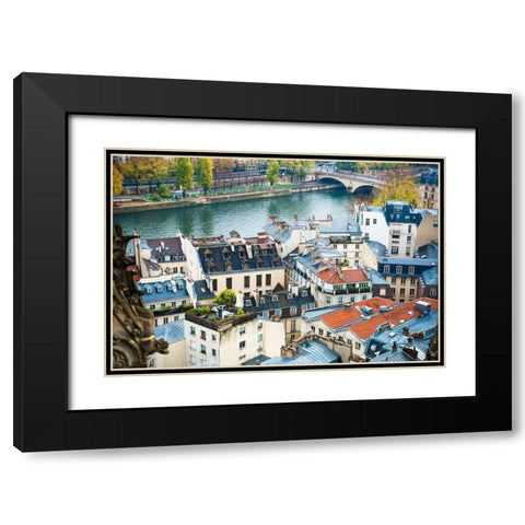 Paris Rooftops Black Modern Wood Framed Art Print with Double Matting by Quintero, Sonja