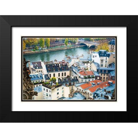 Paris Rooftops Black Modern Wood Framed Art Print with Double Matting by Quintero, Sonja
