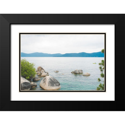 Sand Harbor Afternoon No. 1 Black Modern Wood Framed Art Print with Double Matting by Quintero, Sonja