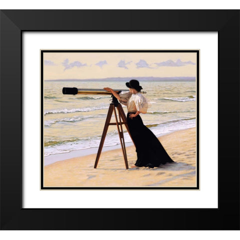 Outlook Black Modern Wood Framed Art Print with Double Matting by Quidley, Peter