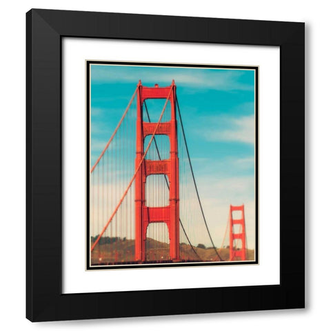 Golden Gate in The Morning Black Modern Wood Framed Art Print with Double Matting by Quintero, Sonja
