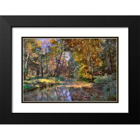 Autumn in The Afternoon Black Modern Wood Framed Art Print with Double Matting by Rivera, John