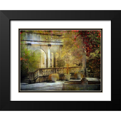 Courtyard Black Modern Wood Framed Art Print with Double Matting by Rivera, John