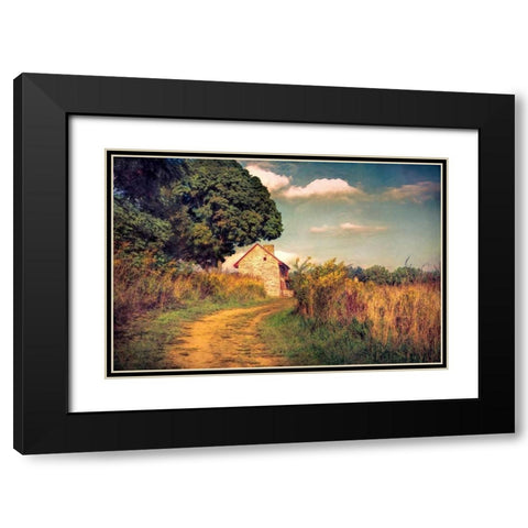 Webb Farm House Black Modern Wood Framed Art Print with Double Matting by Rivera, John