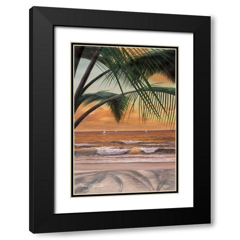 Paradiso Sunset Black Modern Wood Framed Art Print with Double Matting by Romanello, Diane