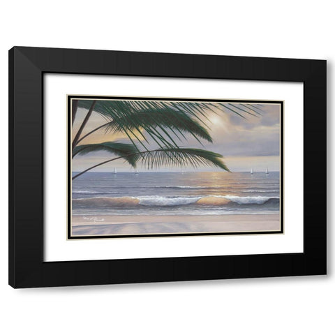 Paradisio Black Modern Wood Framed Art Print with Double Matting by Romanello, Diane