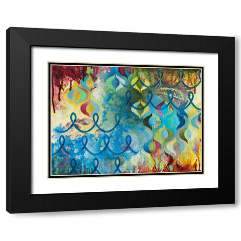 Bubbling Up Black Modern Wood Framed Art Print with Double Matting by Robinson, Heather Noel