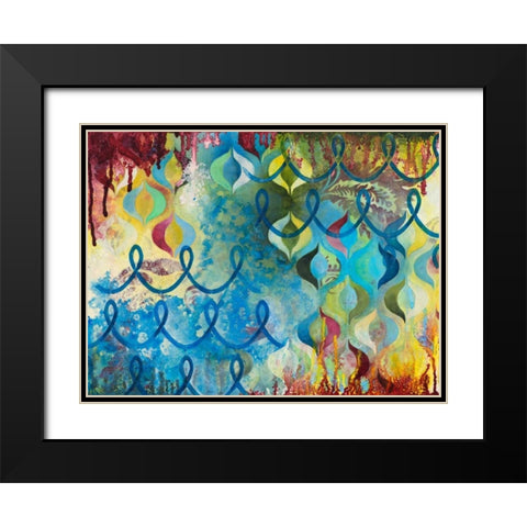 Bubbling Up Black Modern Wood Framed Art Print with Double Matting by Robinson, Heather Noel