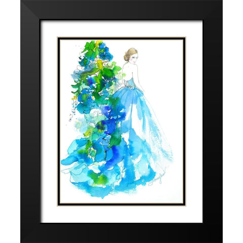 Delphinium Black Modern Wood Framed Art Print with Double Matting by Rideout, Schuyler
