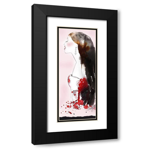 Heart Girl Black Modern Wood Framed Art Print with Double Matting by Rideout, Schuyler