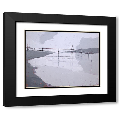 Tidal River Black Modern Wood Framed Art Print with Double Matting by Rufo, John