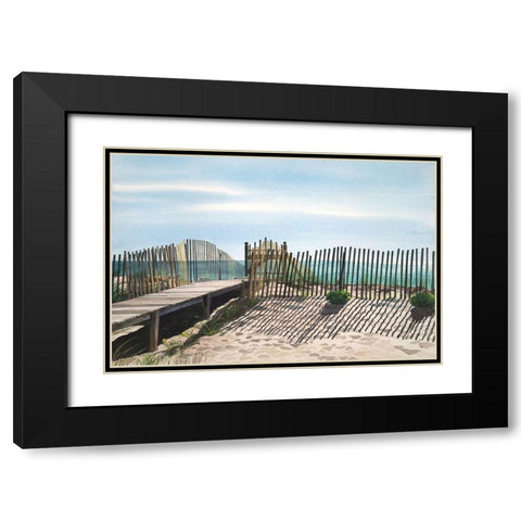 Seagate Black Modern Wood Framed Art Print with Double Matting by Roberts, Linda