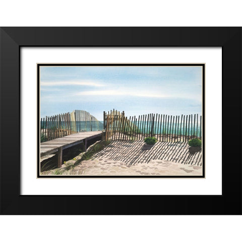 Seagate Black Modern Wood Framed Art Print with Double Matting by Roberts, Linda