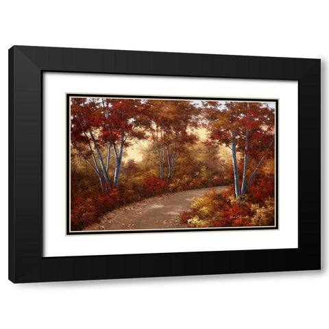 Golden Birches Black Modern Wood Framed Art Print with Double Matting by Romanello, Diane